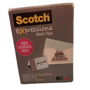 Scotch Expressions Washi Tape Set Of 4 Rolls In Silver And Gold